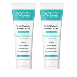 PORES Be Pure Set Of 2 Charcoal & Seaweed Algae Scrub - 100ml Each image 2