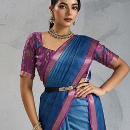 Rekha Maniyar Women Woven Design Zari Pure Chiffon Saree-picture-0