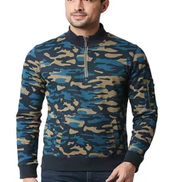 Basics Men Camouflage Open Front Jacket-picture-1