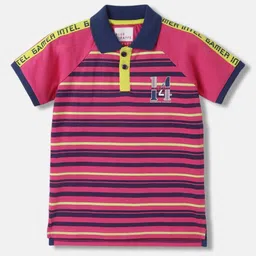 Blue Giraffe Boys Striped Polo Collar Cotton T-shirt-picture-52
