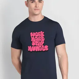 KaamBhari Typographic Printed Round Neck Pure Cotton T-shirt-image-88