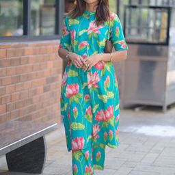 GoSriKi Women Floral Printed Regular Kurta with Palazzos-picture-24