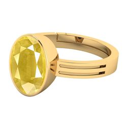 VISHVMA Gold-Plated 7.00 Ratti to 7.50 Ratti Sapphire Gemstone-Studded Finger Ring-picture-16