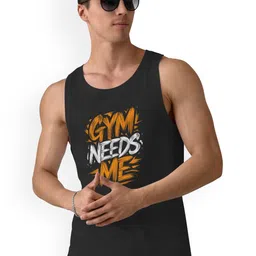 DAB SHARK Printed Round Neck Gym Innerwear Vests DAB-SHARK-03-BLACK-XS-23