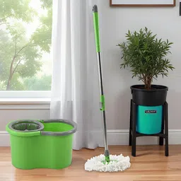 Kuber Industries Green & White Solid Plastic Bath Accessories Set-49