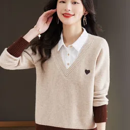 StyleCast Women Self Design Pullover with Fringed Detail-picture-3
