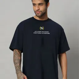 SWAGNOX Men Typography Printed Round Neck Cotton Oversized T-shirt-picture-9