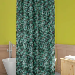 ArtzFolio Black & Green Printed Waterproof Shower Curtain-image-86