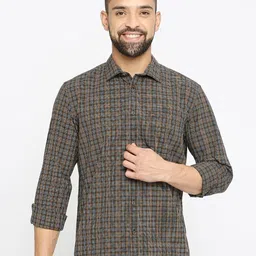 Basics Men Multi Stripes Checked Regular Shirt-image-12