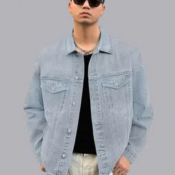 Moda Rapido Spread Collar Denim Jacket-picture-32