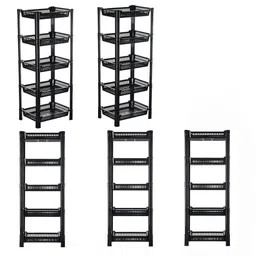 Kuber Industries Black 5 Pieces Long Lasting 5 Tier Kitchen Organisers-15
