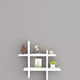Crystal Furnitech White Wooden Wall Shelve-picture-8