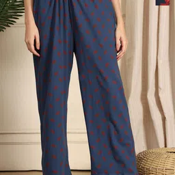 TAG 7 Women Pack Of 2 Printed Cotton Mid-Rise Lounge Pants-image-95