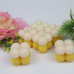 Shraddha Creation Set Of 6 Yellow & White Candle-23