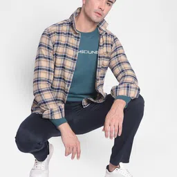 Crimsoune Club Slim Fit Tartan Checked Pure Cotton Casual Shacket-image-62