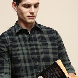 INVICTUS Sport Slim Fit Tartan Checked Twill Weave Cotton Casual Shirt-image-92
