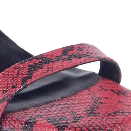 Monrow Printed Open Toe Party Slim Heels With Buckle Closure image 4