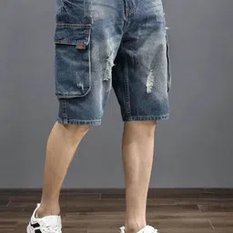 StyleCast Men Washed Denim Shorts Technology-image-16