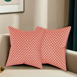 RUBOXA Red Set of 7 Geometric Round Cushion Covers image 5