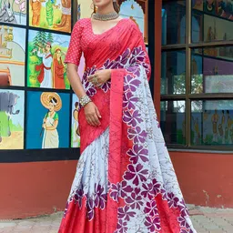 Panzora Floral Bagru Printed Designer Pure Cotton Ready to Wear Saree-picture-39