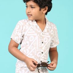 V-Mart Boys Cuban Collar Geometric Printed Casual Shirt-image-26