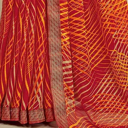 divastri DIVASTRIWoven Design Patchwork Abstract Printed Saree With Lace Border image 4