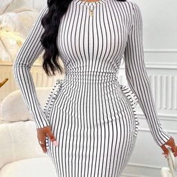 JC Mode Striped Sheath Dress-picture-14
