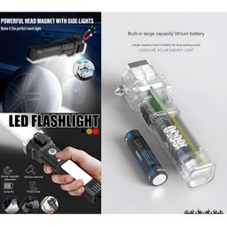Flenzy Grey Rechargeable Flashlight Portable LED Torch image 2