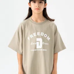 LULU & SKY Girls Typography Printed Applique Boxy T-shirt-picture-13
