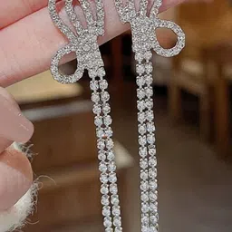 AKISON JEWELS Women Silver-Plated Drop Earrings-image-73