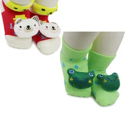 NESKA MODA Kids-Unisex Set Of 2 Ankle Length Cotton Socks-25