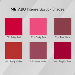 METABU Set Of 3 Intense colors Moisture Matte Bullet Lipsticks-4.2 g Each - 01-04-06 image 5