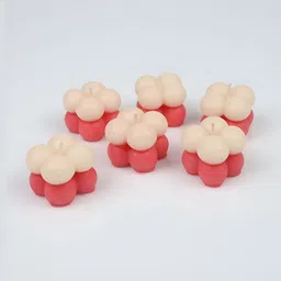 Shraddha Creation Red & White Set Of 6 Candle image 2