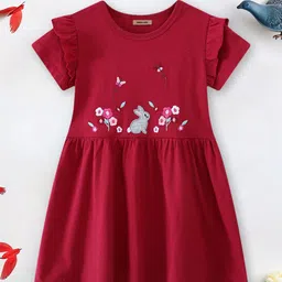 INCLUD Girls Embroidered Short Sleeves Fit And Flared Dress-image-8
