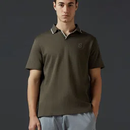 Supa Men Solid Polo Collar Cotton T-shirt-picture-30