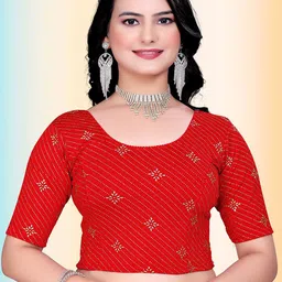 Moda Rapido Printed Round Neck Saree Blouse-picture-10
