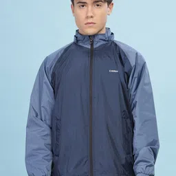 Dollar Men Colourblock Light Weight Windcheater with UV Protection and Detachable Hood-picture-22