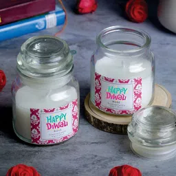 Aromatic Fables White & Transparent 2 pieces Jar Candle-20