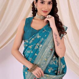Moda Rapido Woven Design Zari Silk Cotton Banarasi Saree-picture-12