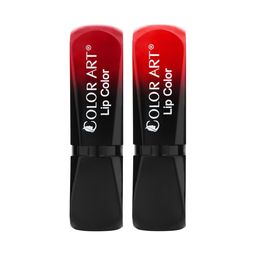 Color Art Set Of 2 Long-Lasting Lipstick - 4 g Each - Royal Red - Bright Red-image-59