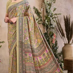 Reboot Fashions Floral Printed Pure Crepe Saree-image-74