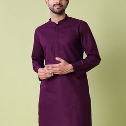 MAAHI FABS Men Solid Mandarin Collar Cotton Kurta-image-85