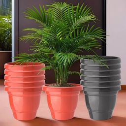 Kuber Industries Pack Of 12 Red & Black Planters image 1