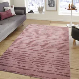 OBSESSIONS Purple Solid Anti-Skid Polyester Carpet-34