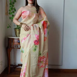 Anouk Floral Organza Saree-picture-17
