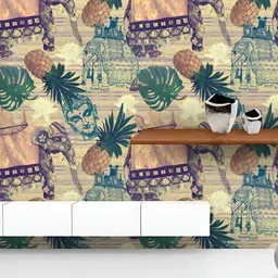 ArtzFolio Printed UV-Resistant Anti-Bacterial Elephant Pattern Peel & Stick Wallpaper-image-50