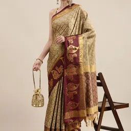 DIVASTRI Ethnic Motifs Woven Design Zari Saree-image-38