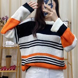LULU & SKY Women Colourblocked Round Neck Sweater-picture-34