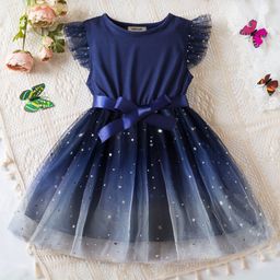INCLUD Girls Round Neck Fit & Flare Dress-image-39