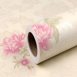 ANNA CREATIONS Cream-Coloured & Pink Printed Self-Adhesive Waterproof Wallpaper-image-85